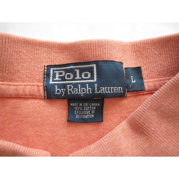 Men's Polo Ralph Lauren Cotton Orange Short Sleeve Shirt Sz L (MT317) - Picture 2 of 7